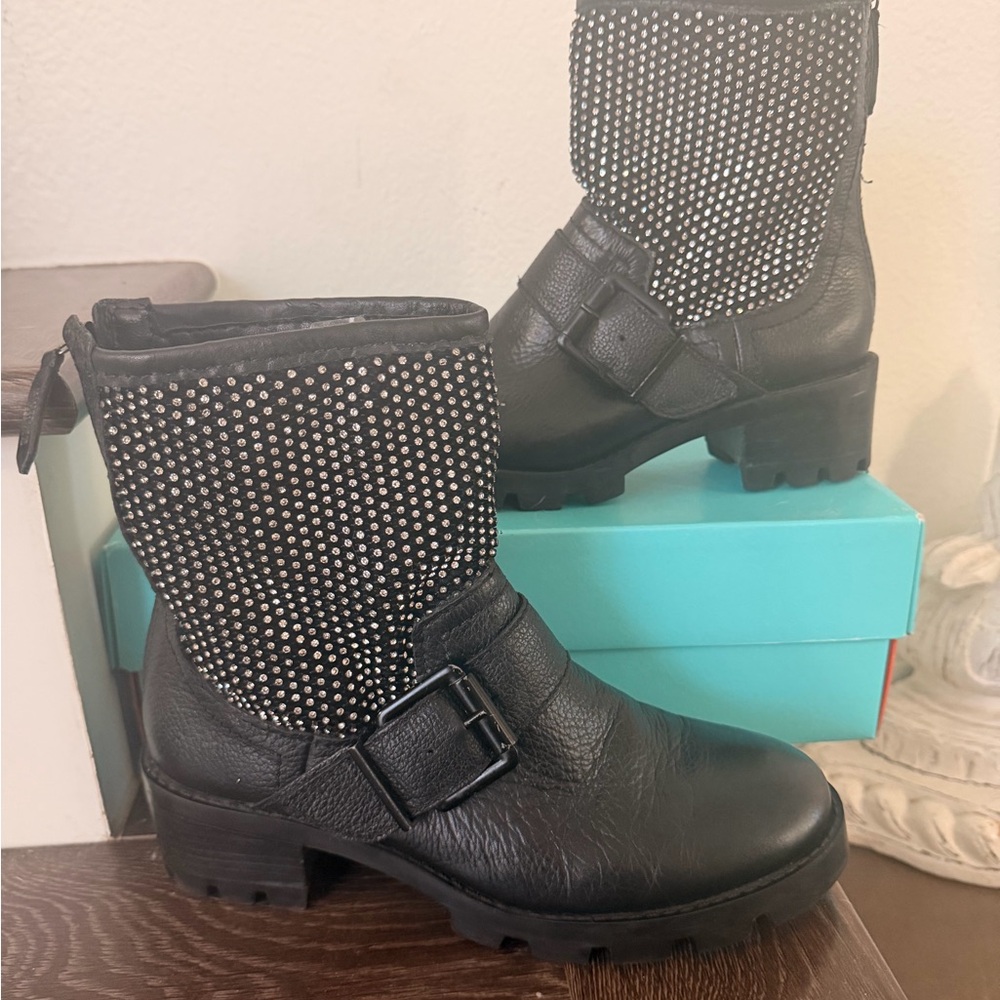 SCHUTZ Black Studded Combat Boots